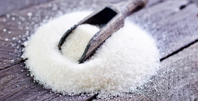 White sugar with scoop
