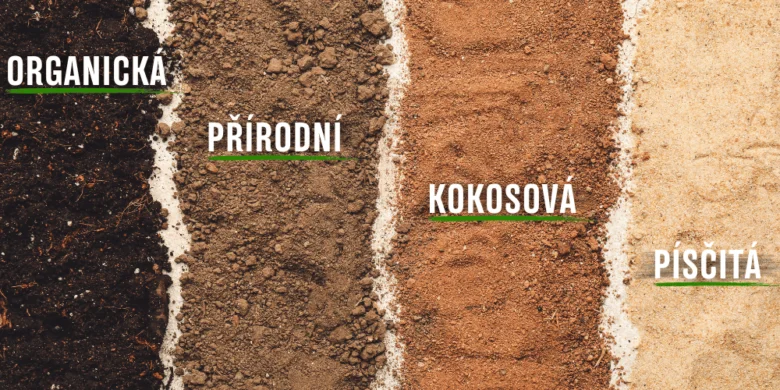 Čtyři typy půdy pro pěstování konopí: organická, přírodní, kokosová a písčitá.