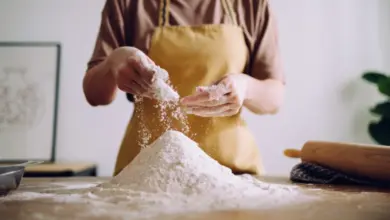 Person preparing flour