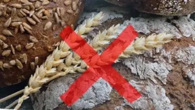 Chléb s pšenicou zakřížovaný jako znak citlivosti na lepek.