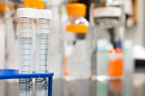 Test tubes in lab rack