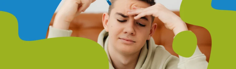 Man with headache or stress