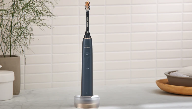 Electric toothbrush on stand