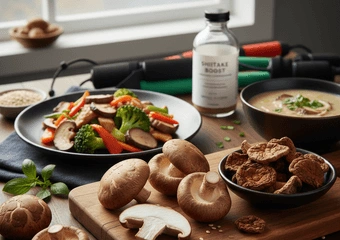 Čerstvé houby a zelenina jako zdroje vitamínu K2 v potravinách